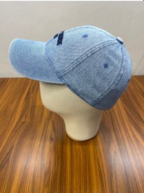 Resim Denim Jean Kot Kumaş Vintage Yıkamalı Unisex Cap Şapka Açık Mavi 