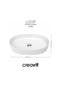 Resim Creavit Loop Oval Çanak Lavabo 40x60 Cm Beyaz Lp160-00cb00e-0000 