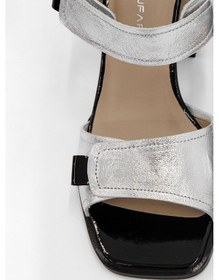 Resim Kerry Gümüş Hakiki Deri Bantlı Topuklu Sandalet-gümüş Gümüş 