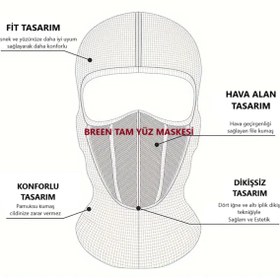 Resim Breen Motorcular Için Kırmızı-siyah Yüz Maskesi- Soğuk, Rüzgar Ve Güneşten Yüz Koruyucu 