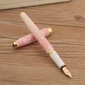 Resim 1 adet Zarif Pembe Sakura Metal Kalem, İnce Uç, Dolumlu, Tıklama Kapak, Ofis ve Okul Kırtasiye Yazı Aracı 
