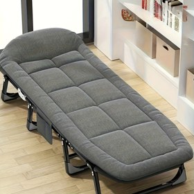 Resim 18 Sahneli Ağır Hizmet Katlanır Yatak, 272.16 KG Kapasiteli, Ekstra Büyük Kamp Karyolası – 6 Ayarlanabilir Açılı ve Güçlendirilmiş Çelik Çerçeve ile – Dinlenme, Açık Hava Kampı, Ofis, Havuz Kenarı, Plaj ve Ev Kullanımı İçin İdeal 