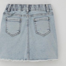 Resim Breeze Kız Çocuk Jean Etek Kelebek Nakışlı Düğme Detaylı 6-10 Yaş, Açık Mavi Açık Mavi 