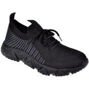 Resim Pullman Triko Kadın Spor Ayakkabı Plm-34504 Siyah-siyah Siyah 