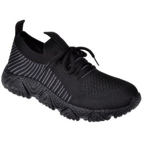 Resim Pullman Triko Kadın Spor Ayakkabı Plm-34504 Siyah-siyah Siyah 