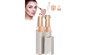 Resim Mobee Luxury 2 Başlıklı Şarjlı Işıklı Kaş Bıyık Alma Vücut Kadın Tüy Epilasyon Aleti ve Mini Parfüm Şişesi 