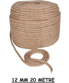 Resim Ambarope Jüt Halat 12 Mm 20 Metre Ip Halat Hasır Ip Dekor Ipi Jüt Kendir Jüt Çuval Ipi 