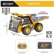 Resim Yeni Rc Ekskavatör Damperli Araba 2.4g Uzaktan Kumanda Mühendislik Araç Paletli 9ch Alloy Dump Truck 9ch Alloy Dump Truck 