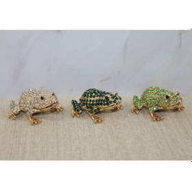 Resim 9036199040825drvs - Swarovski Taşlı Minik Figür - Kurbağa Model 2 