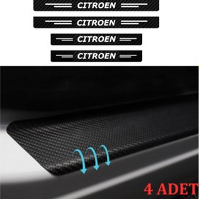 Resim Citroen Berlingo İçin Uyumlu Aksesuar Oto Kapı Eşiği Sticker Karbon 4 Adet 