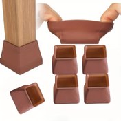 Resim 20 Adet Silikon Sandalye Bacak Koruyucuları, Sert Ahşap Zeminler İçin Kaymaz Mobilya Ayak Kaplamaları, Dayanıklı Plastik Dikdörtgen Pedler (3.7cm x 1.8cm), Masalar, Sandalyeler, Masaüstüler için Çizik ve Oyma Koruması 