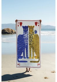 Resim Dijital Baskı Plaj Deniz Havlusu Leopar Desenli Peştamal Hvl0140 Renkli 