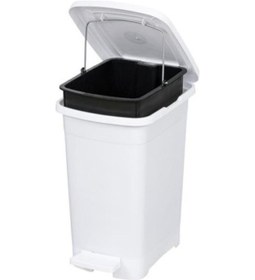 Resim Omnipazar Elf-i343 Slim Pedallı Plastik Çöp Kovası İç Kovalı 15 Lt Beyaz 