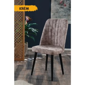 Resim MyMassa Polo Sandalye Ahşap Siyah Ayaklı 