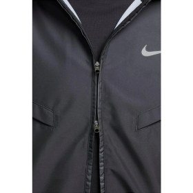 Resim Nike Running Storm Fit Windrunner Hoodie Jacket Erkek Su Itici Kapüşonlu Reflektörlü Yürüyüş Koşu Ceketi Siyah 