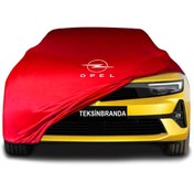 Resim ULTRASHOP Opel Astra L (2021 - ) Kırmızı Kumaş Araba Branda Logolu Kumaş Araba Brandası Penye Oto Branda 