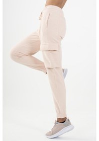Resim Maraton Sportswear Comfort Kadın Dönüşlü Paça Basic Pudra Eşofman Altı 22974-pudra Pudra 