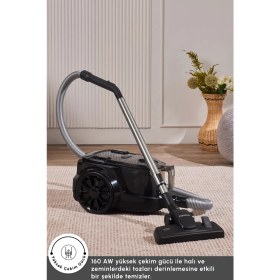 Resim Karaca Vantuz Action Force 2 Lt Toz Torbasız Hazneli Elektrikli Süpürge Black 899 W 