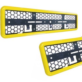 Resim 1 Adet Esnek Kırılmaz Sarı Çerçeveli Plaka Altı Çerçeve Plakalık 