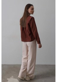 Resim Defymoda Kemerli Palazzo Pantolon - Pudra Pudra 