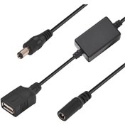 Resim Dofolink 12v Dc 5.5x2.1mm Anahtarlı 3-1 Adaptör Kablosu: Dc 2.8mm Erkek + 5v Usb Dişi, Siyah Pvc, 43.5cm, Dayanıklı Ve Taşınabilir 