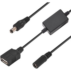 Resim Dofolink 12v Dc 5.5x2.1mm Anahtarlı 3-1 Adaptör Kablosu: Dc 2.8mm Erkek + 5v Usb Dişi, Siyah Pvc, 43.5cm, Dayanıklı Ve Taşınabilir 