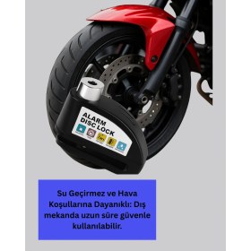Resim Narnuga Disk Fren Kilidi Alarmlı Anti Hırsızlık Motosiklet Scooter Bisiklet 