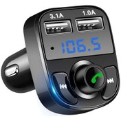 Resim Araba İçin Bluetooth Fm Vericisi, Çift Usb Araç Şarj Cihazı, Çift Usb 5v/4.1a 3.1a İle Kablosuz Ell Diğer 