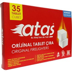 Resim ATAŞ Mangal Kömürü Şömine Soba Tutuşturucu Tablet Çıra 35li 