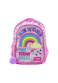 Resim Muggle 2 Bölmeli Soft Rainbow Pembe Okul Sırt Çantası Mu-6696 