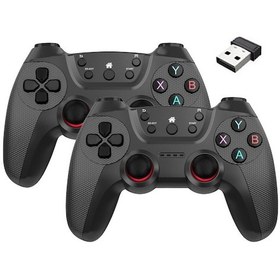 Resim Km-029 2.4g Kablosuz Kontrol Cihazı 1 - 2 Usb Alıcı 2 Gamepad Gri 