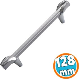 Resim Mobilya Mutfak Dolabı Kulpları Çekmece Dolap Kapak Kulbu Kulpu Krom Renk 128 mm Metal Kulp 