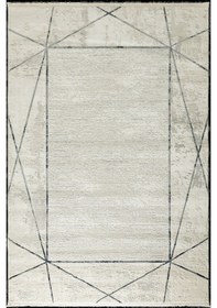 Resim Çam Halı Mabeyn 12903 Krem Mavi Tuğra Halı Modern Desen Halı 