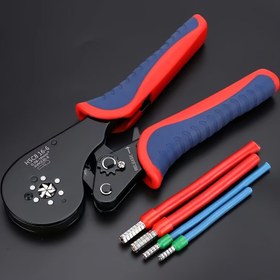 Resim HSC8 16-6 Ferrule Terminalleri Crimper Aracı, Kendinden Ayarlayan Ratchet Altıgen Sıkma Pense 0.08-16mm/AWG30-5, Tel Terminalleri, Kablo ve Ferrüller için, Profesyonel hattı bağlantı tamir araçları 