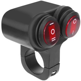 Resim Çift Anahtar Açma/kapama Anahtarı Su Geçirmez Far Sis Spot Işığı Motosiklet Gidon Işık Anahtarı Alüminyum Alaşım 12v Motosiklet Aksesuarları 