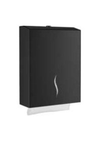 Resim Paslanmaz Kağıt Havlu Dispanseri 200'lü Banyo Mutfak Otel Restorant Z Katlama Havluluk Z Kağıtlık Siyah 