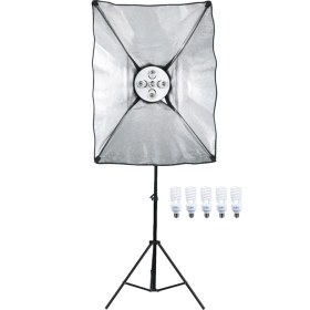 Resim Soligor 5 Duylu Lambalı 50X70 Softbox Sürekli Ürün Çekim Işığı 