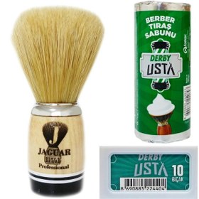 Resim Jaguar 117/11 Ahşap Doğal Kıl Tıraş Fırçası, Tıraş Sabunu Seti 