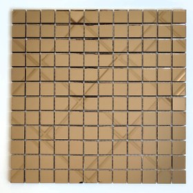 Resim MozaiKristaL Mutfak Tezgah Arası Ve Iç Dekorasyon Için 23x23mm Bronz Gerçek Ayna Mozaik (1 KOLİ=1 M2 FİYATIDIR) 