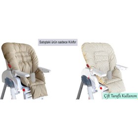 Resim Leke Tutmaz Organik Mama Sandalyesi Minderi & Kılıfı Max-M Bej 