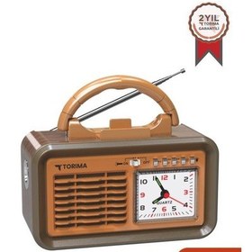 Resim Torima D60 Kahverengi Nostalji Radyo Kablosuz Bluetooth Hoparlör 