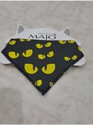 Resim Majo Kedi Ufak Irk Köpek Fular Tasma Siyah 