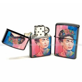 Resim Frida Kahlo Mat Siyah Kapaklı Benzinli Çakmak N11.883 