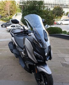 Resim Motocam Qj Fort 350 Ön Cam 2023-2026 Model 74cm Şeffaf Renkli 4mm Uzun 