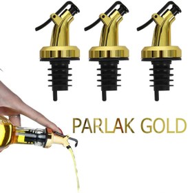 Resim bümayy home Yağdanlık Yedek Tıpa Yağdanlık Kapağı 3 Adet Kapaklı Yağdanlık Kapağı Altın Rengi 