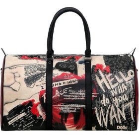 Resim Dogo Unisex Vegan Deri Siyah Seyahat Çantası - What Do You Want Art Tasarım 