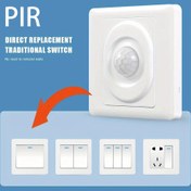 Resim Akıllı PIR Hareket Sensörlü Anahtar Işığı - Kızılötesi İnsan Algılama, 220V, Akıllı Gecikme, Kolay Kurulum, 80W'a Kadar Işıkları Destekler 