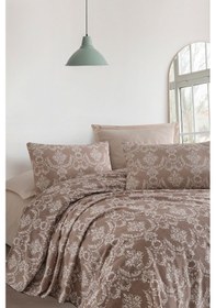 Resim Enlora Home Pike Seti Baskılı Tek Kişilik Pure Kahve 