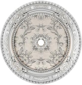 Resim 90x90 OVAL GÜMÜŞ RENK SARAY TAVAN GÖBEK GÜMÜŞ 90 x 90 
