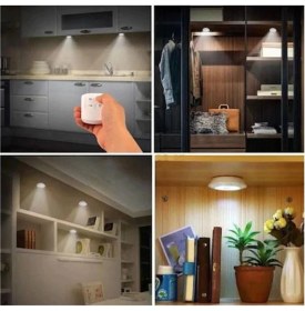 Resim Uzaktan Kumandalı 3 Lü Spot LED Lamba Kablosuz Pilli Işıldak 